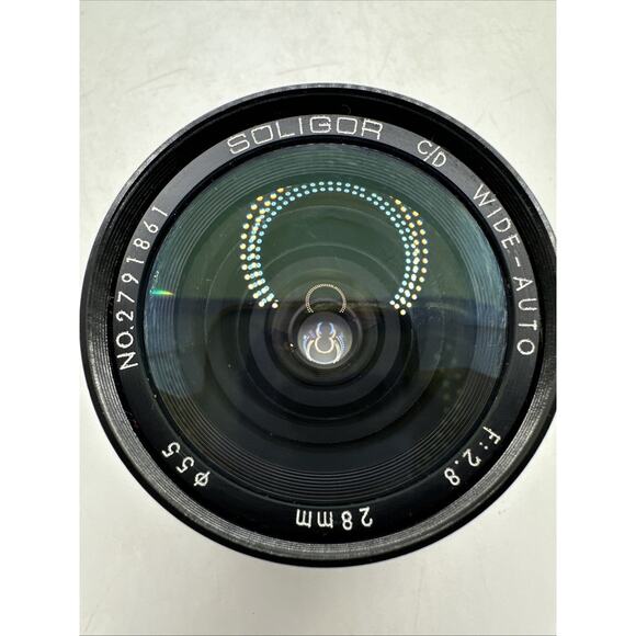 SOLIGOR Canon FD Wide Auto 28mm F/2.8 55 Filter Sz Camera Lens Made In Japan VTG